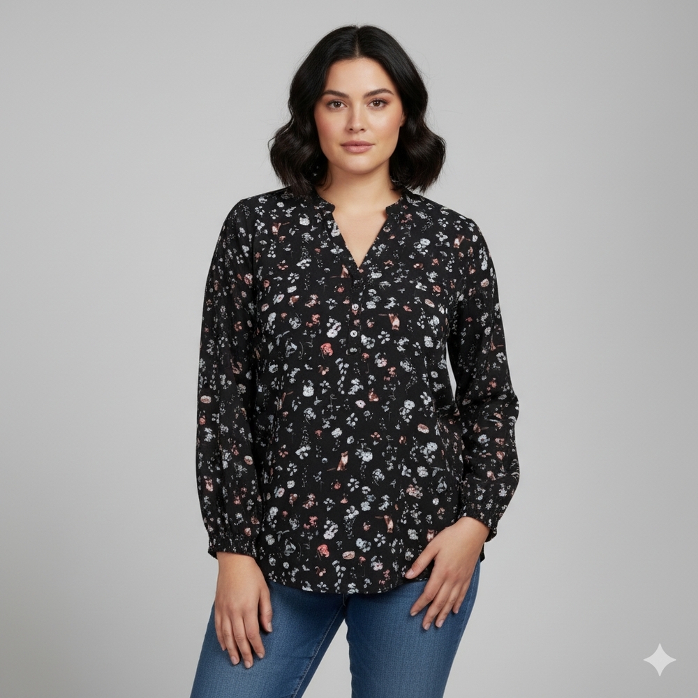 Thyme floral and animals prints  top